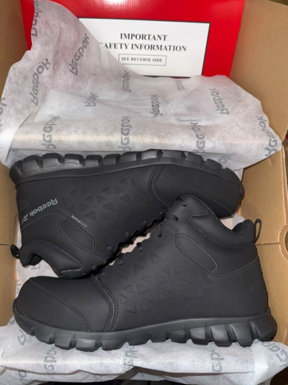 Reebok Sublite Cushion Work Shoes RB4059 Size 10.5 Black